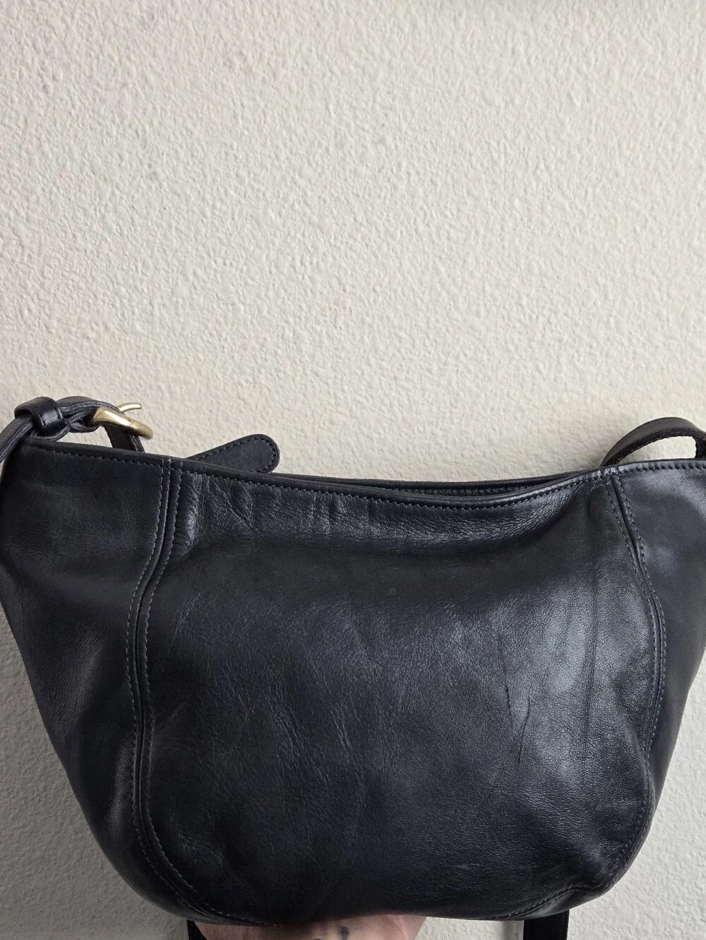 Coach Halsey 4121 Black Hobo Bag Purse Crossbody Vintage Leather Made In 1992
